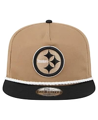 New Era Men's Khaki/Black Pittsburgh Steelers Desert Golfer Snapback Hat