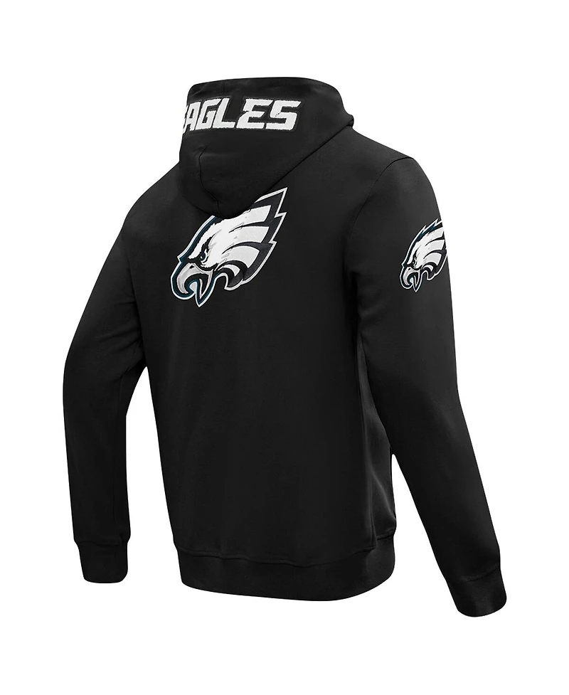 Pro Standard Men's Black Philadelphia Eagles Split Logo Double Knit Full-Zip Hoodie