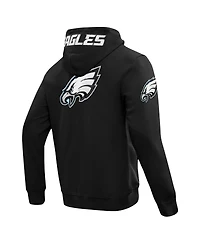 Pro Standard Men's Black Philadelphia Eagles Split Logo Double Knit Full-Zip Hoodie