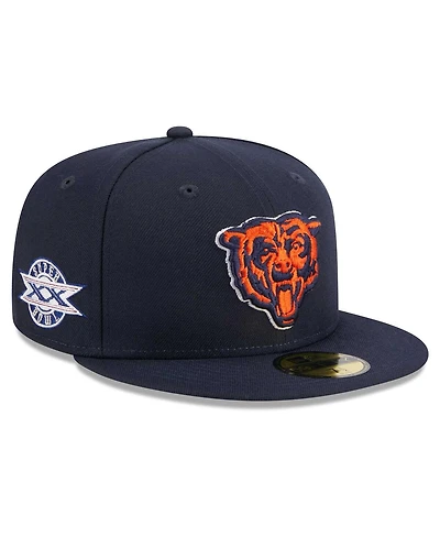 New Era Men's Navy Chicago Bears Alternate Logo Main Patch 59FIFTY Fitted Hat