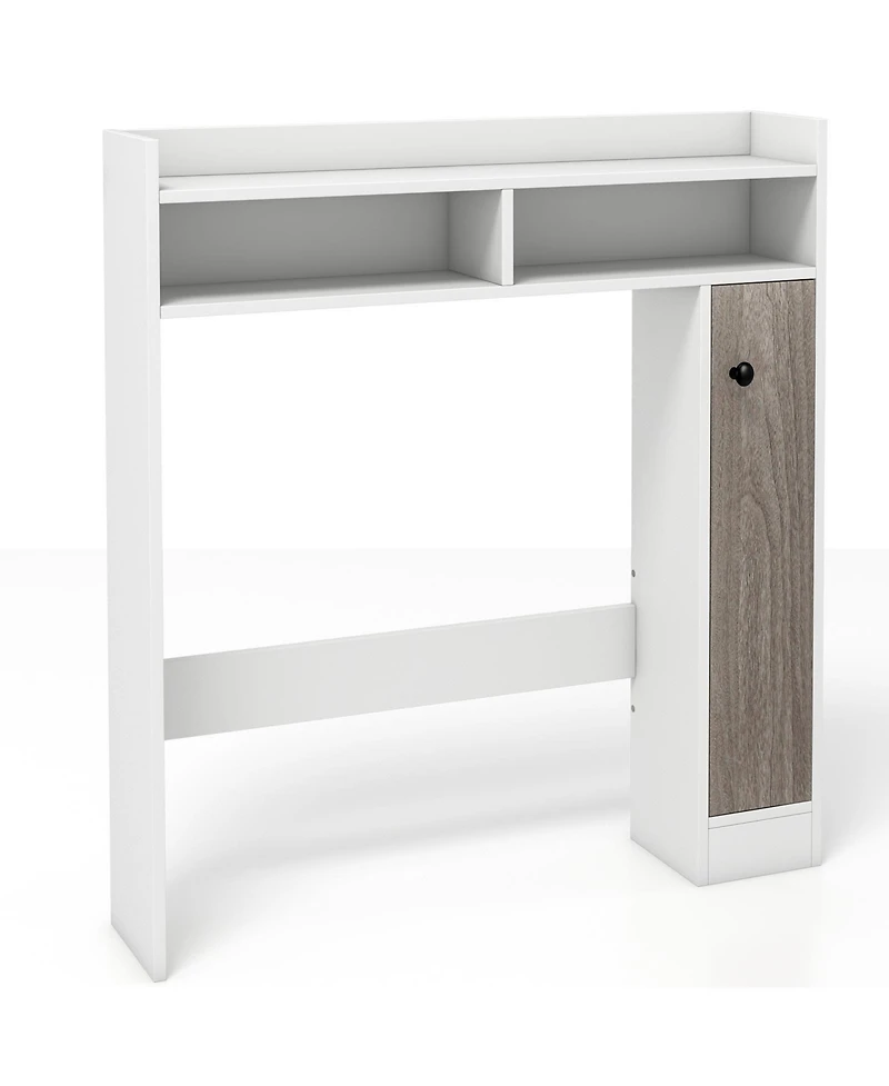 Sugift Bathroom Over the Toilet Floor Storage Organizer with Adjustable Shelves - White
