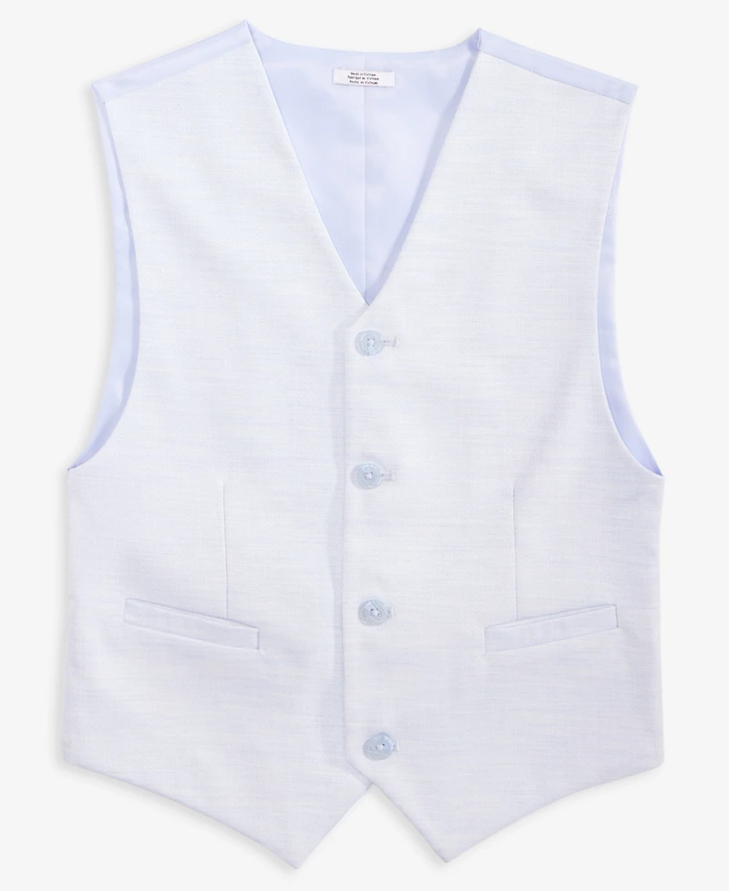 Calvin Klein Big Boys Slim Fit Stretch Ocean Sharkskin Suit Vest