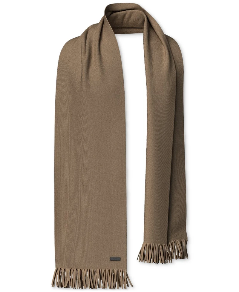 Hugo Men's Albas Wool Raschel Fringed 67" Scarf
