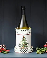 Spode Christmas Tree Polka Dot Wine Cooler & Coaster Set