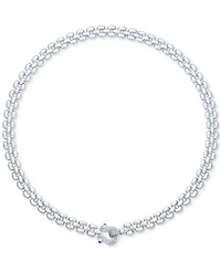 Diamond Horseshoe Clasp Panther Link 18" Collar Necklace (1/5 ct. t.w.) in Sterling Silver
