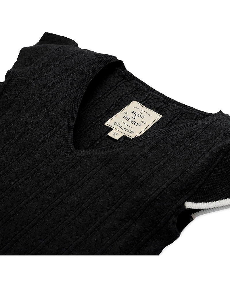 Hope & Henry Women's Flutter Sleeve Sweater Top