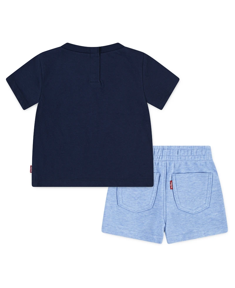 Levi's Baby Boys Coastal Critters Tee and Shorts Knit, 2-Piece Set