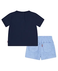 Levi's Baby Boys Coastal Critters Tee and Shorts Knit, 2-Piece Set