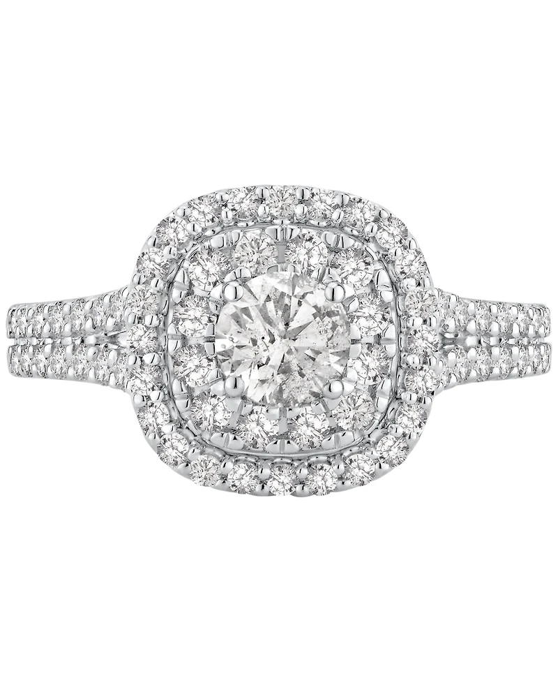 Gia Certified Diamond Double Halo Engagement Ring (1-1/4 ct. t.w.) in 14k White Gold