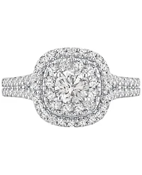 Gia Certified Diamond Double Halo Engagement Ring (1-1/4 ct. t.w.) in 14k White Gold