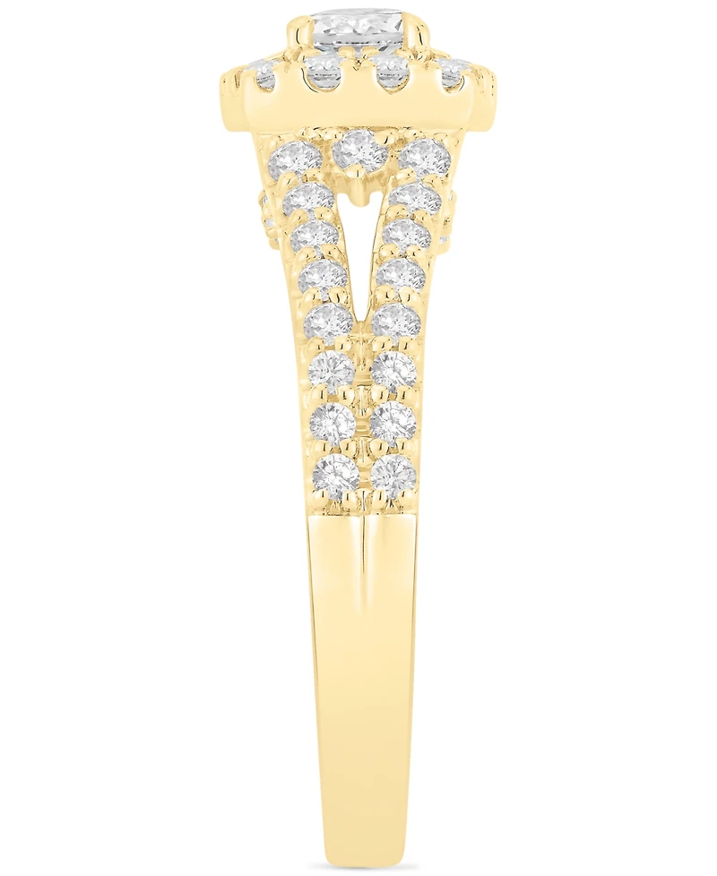 Diamond Halo Engagement Ring (1 ct. t.w.) in 14k Yellow Gold