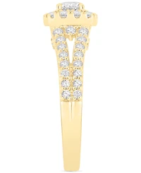 Diamond Halo Engagement Ring (1 ct. t.w.) in 14k Yellow Gold