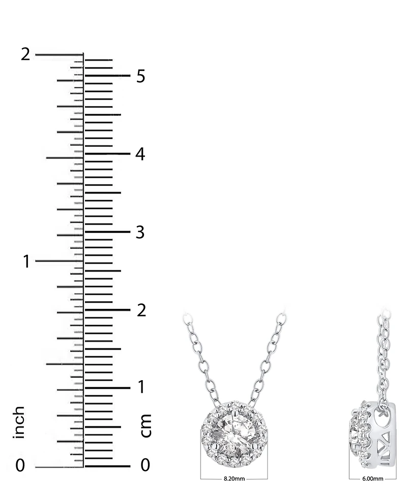 Gia Certified Diamond 18" Halo Pendant Necklace (5/8 ct. t.w.) in 14k White Gold