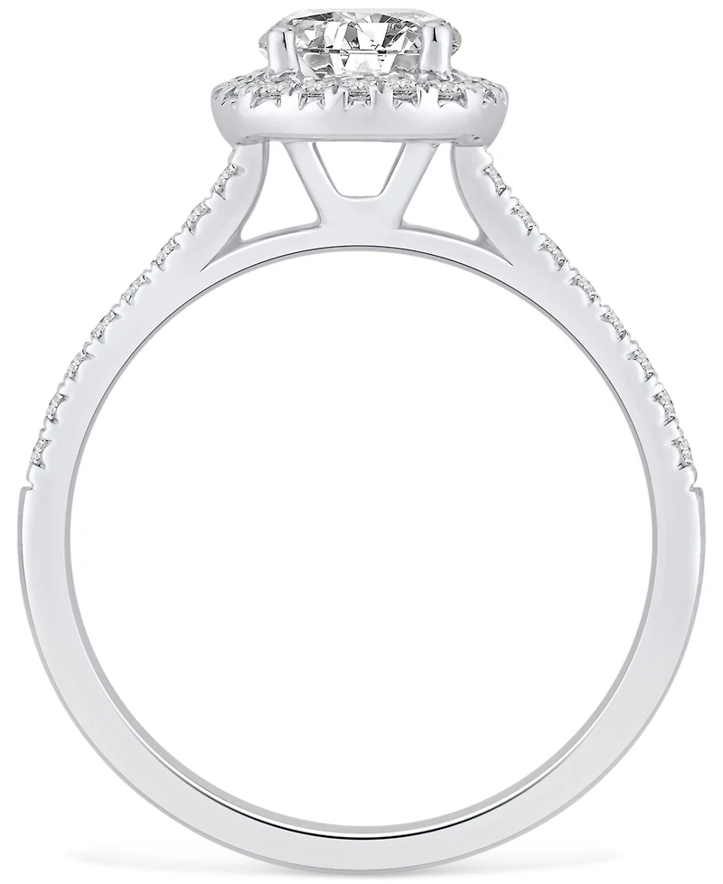 Gia Certified Diamond Halo Engagement Ring (1 ct. t.w.) in 14k White Gold