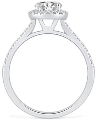 Gia Certified Diamond Halo Engagement Ring (1 ct. t.w.) in 14k White Gold