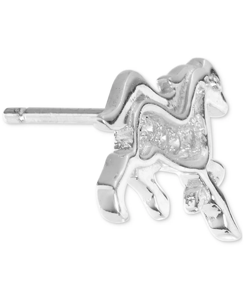 Cubic Zirconia Horse Stud Earrings (1/10 ct. t.w.) in Sterling Silver