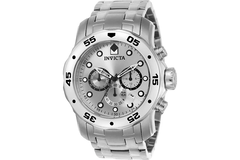 Invicta Men's 0071 Pro Diver Quartz Chronograph Silver Dial Watch