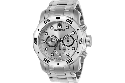 Invicta Men's 0071 Pro Diver Quartz Chronograph Silver Dial Watch