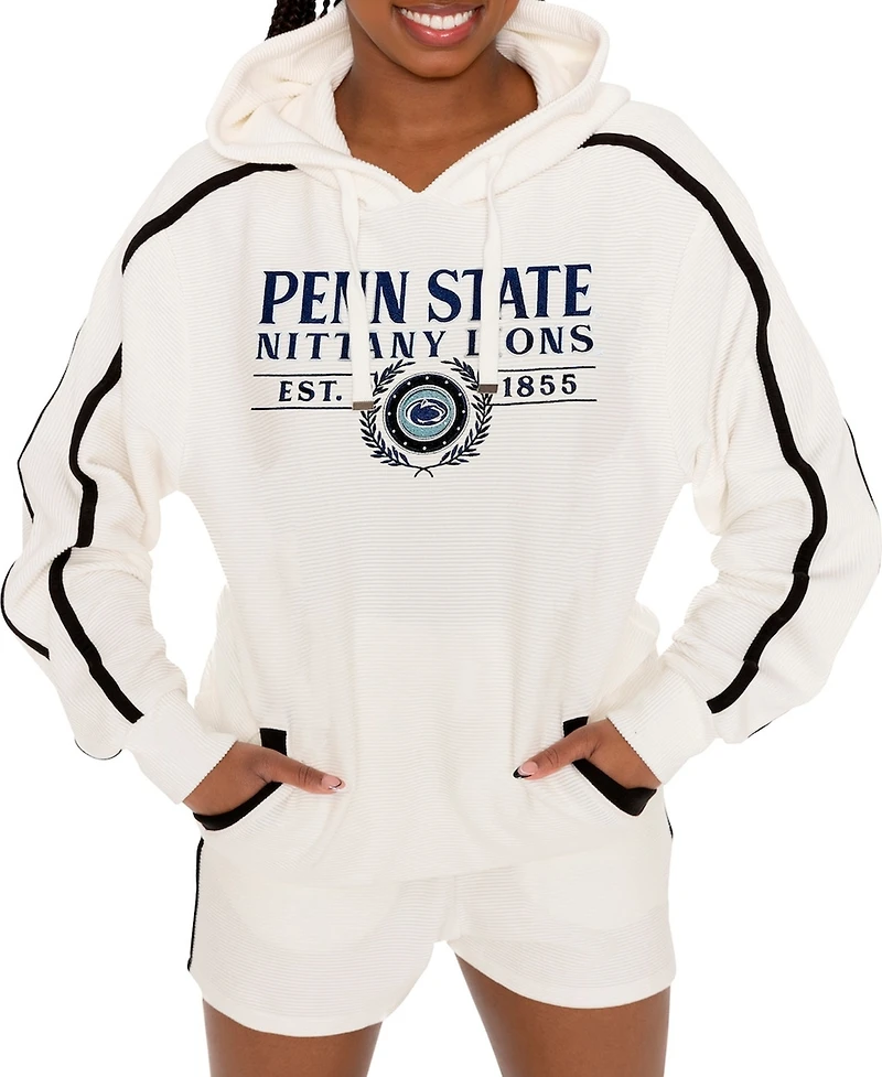 Gameday Couture Women's Cream Penn State Nittany Lions Down, Set, Go Pullover Hoodie and Shorts Set