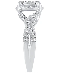 Diamond Cluster Engagement Ring (3/4 ct. t.w) in 14k White Gold