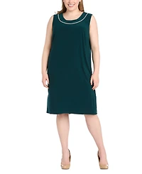 R & M Richards Plus Rhinestone-Trim Jacket Sheath Dress