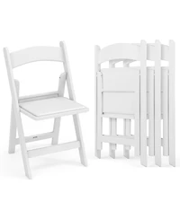 Gouun 4 Pack Resin Folding Chairs with Padded Seat