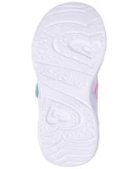 Skechers Toddler Girls Heart Lights - Lovin Reflection Light-Up Fastening Strap Casual Sneakers from Finish Line