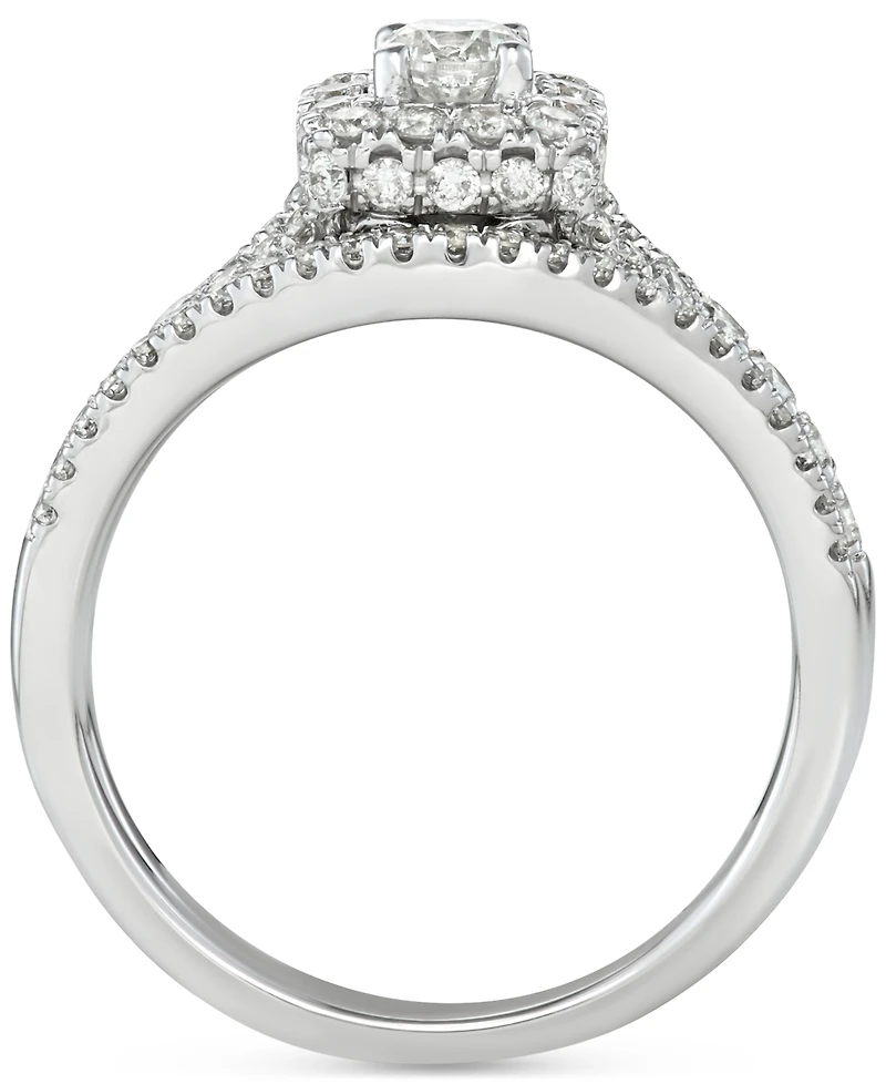 Diamond Squared Halo Bridal Set Ring (1 ct. t.w.) in 14k White Gold