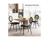 gaomon Dining Chairs Set of 2, Kitchen Chairs with Thicken Upholstered, Modern Black Dining Room Chairs Set of 2, Space Saving Dining Chairs with Meta