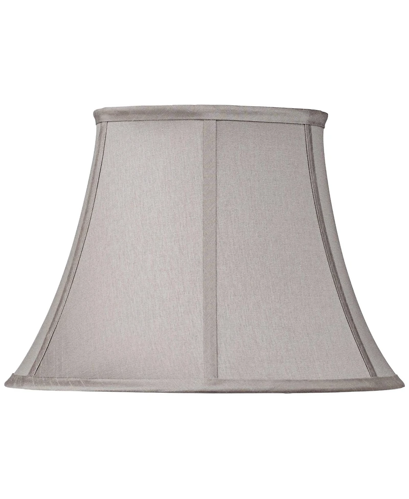 Springcrest Pewter Gray Medium Oval Lamp Shade 9" Wide and 7" Deep at Top x 15" Wide and 13" Deep at Botttom x 10.5" High (Sp