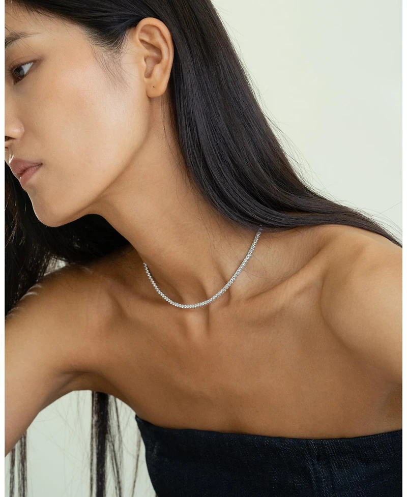 Sterling Silver Beatrice Tennis Necklace – Elegant Sparkle, Trending for Summer