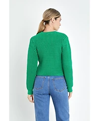 English Factory Women's Round-neck Knit Sweater