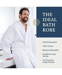 Ben Kaufman Velour Kimono Bathrobes - 100% Cotton Shawl Collar Spa Robes with Monogram Options - Soft & Luxury Gifts for Men & Women, Waffle Style