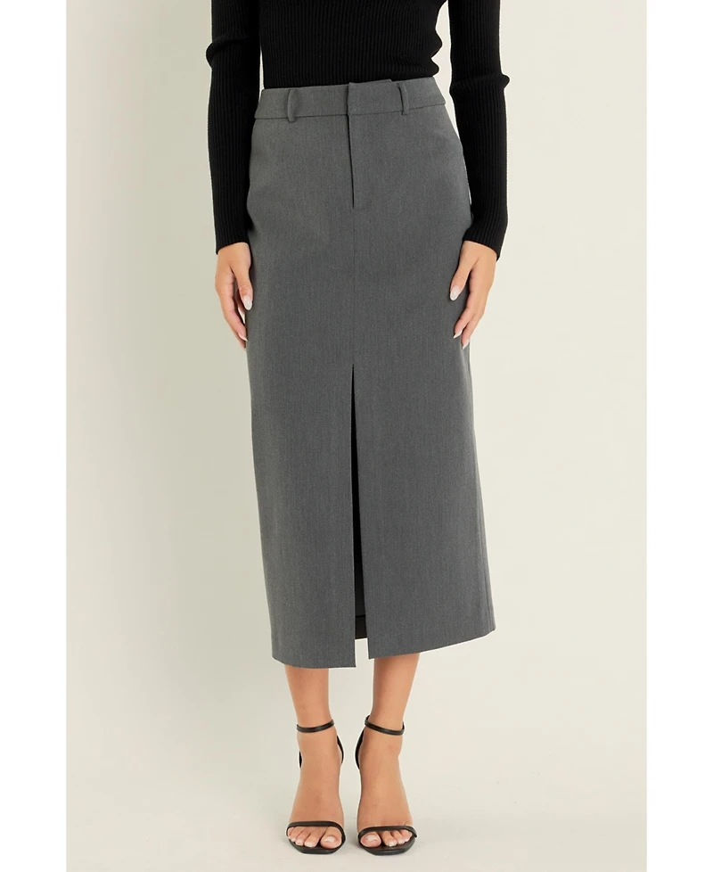 endless rose Women's Front Slit Maxi Skirt
