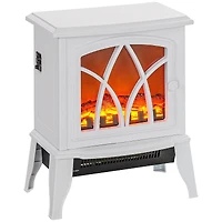 Homcom Electric Fireplace Heater with Realistic Led Flames and Logs