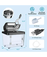 Costway 660LBS/H Commercial Ice Crusher with Dual Blades Safety On/Off Switch for Home