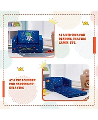 Gouun 2-in-1 Convertible Kids Sofa with Velvet Fabric