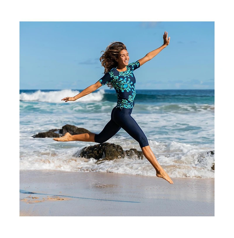 Calypsa Women's Capri Swim Leggings