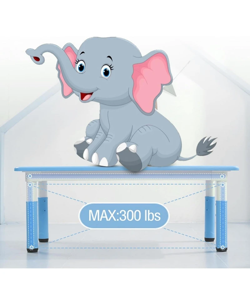 gaomon Kids Table and Chairs Set, Toddler Height Adjustable Desk With Graffiti Desktop, Arts & Crafts Seats, Non-Slip Legs, Max 300lbs