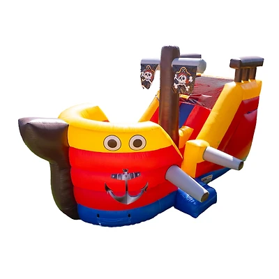 HeroKiddo15' Pirate Ship Commercial Grade Inflatable Water Slide Playset (No Blower Included), Outdoor Play Kids Party