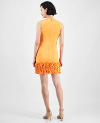 Donna Ricco Ruffle-Hem Sheath Dress