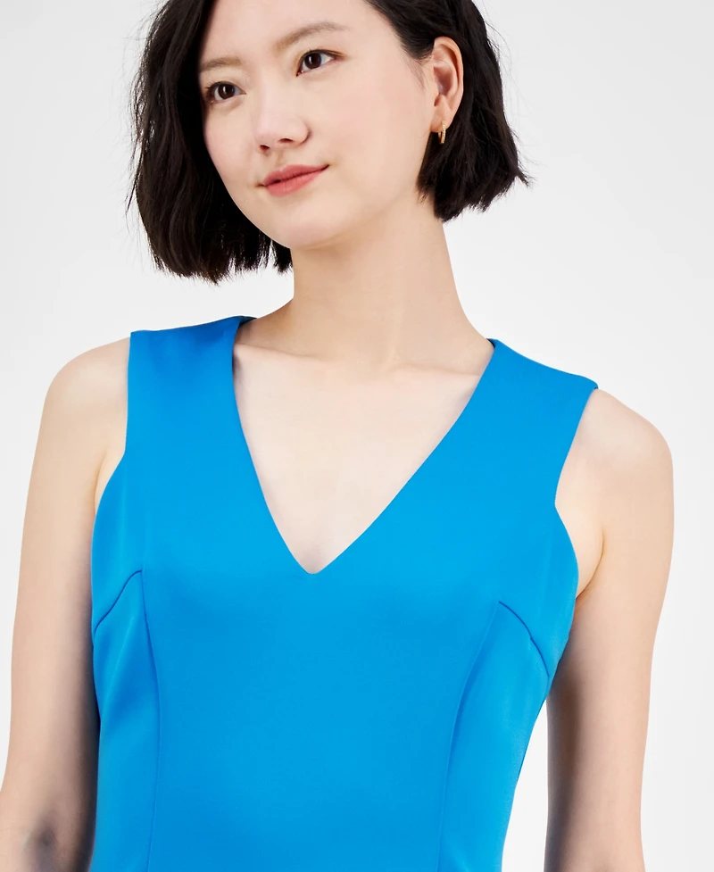Donna Ricco Ruffle-Hem Sheath Dress