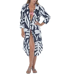 Raviya Women's Printed Shirt Dress Cover-Up