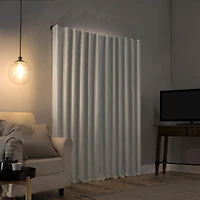 Evelina Faux Dupioni Silk Thermal Extreme 100% Blackout Back Tab Curtain Panel