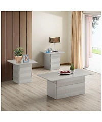 Kings Brand Furniture Madison Modern Pedestal Base Wood End Table, Champagne