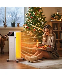 1500W Oil Filled Radiator Heater with Remote Control 3 Modes 24H Timer Indoor