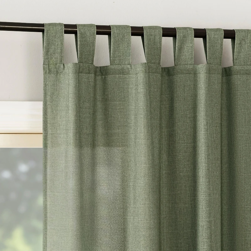 Clifford Heathered Texture Semi-Sheer Tab Top Curtain Panel