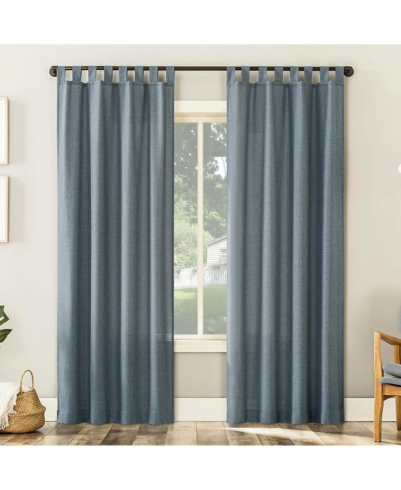 Clifford Heathered Texture Semi-Sheer Tab Top Curtain Panel