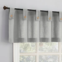 Cotton Blend Button Tab Top Cafe Curtain Pair