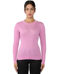 Jennie Liu Women's Tissue Weight Cashmere Silk Rib-knit Crewneck Sweater